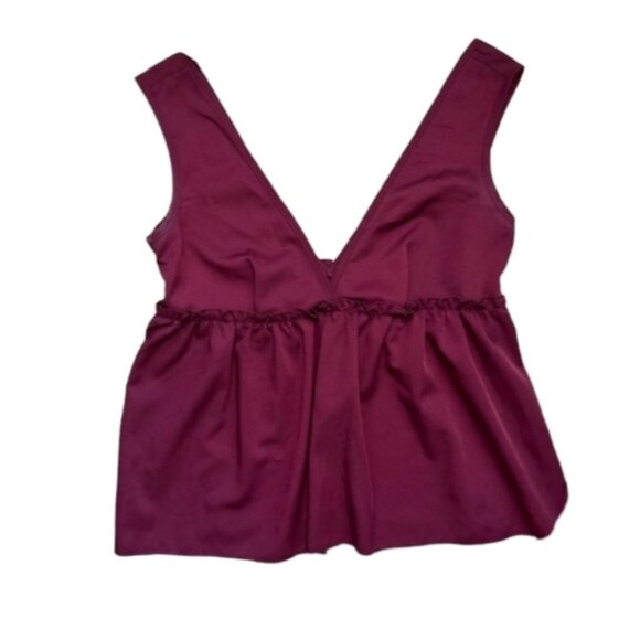[Shein] Tank Deep V Cut Beautiful Burgundy Size Large NWOT - Picture 2 of 6